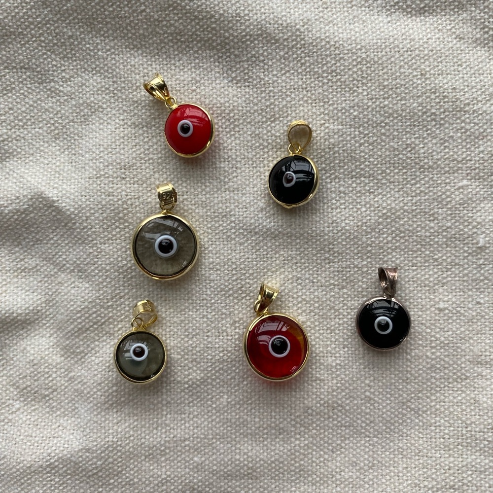EVIL EYE PENDENTS $25/ea or $120 for all 6 *yellow sliver*